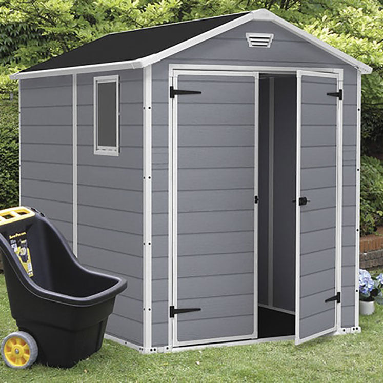 Keter Manor Apex Garden Shed 6ft x 8ft - Grey