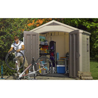 Keter Factor Apex Garden Shed 8ft x 6ft - Beige