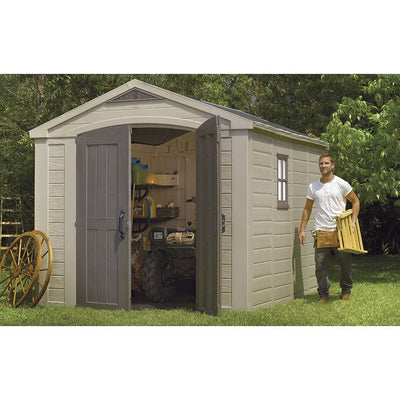 Keter Factor Apex Garden Shed 8ft x 11ft - Beige