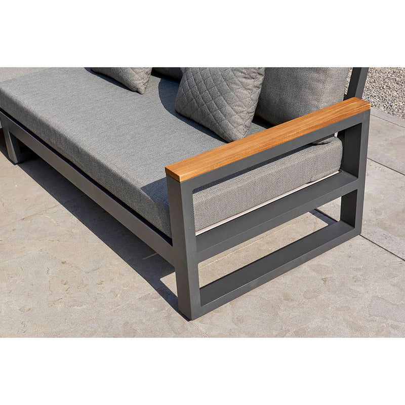 Life Soho Lounge Set - Lava Dark Grey Aluminium - All Weather Cushions