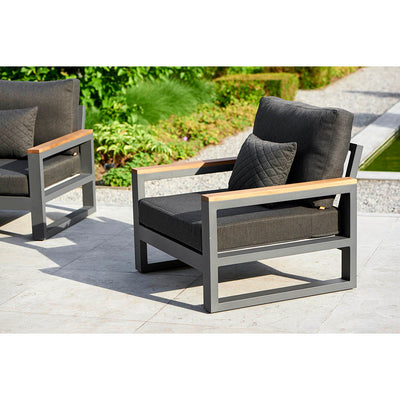 Life Soho Lounge Set - Lava Dark Grey Aluminium - All Weather Cushions