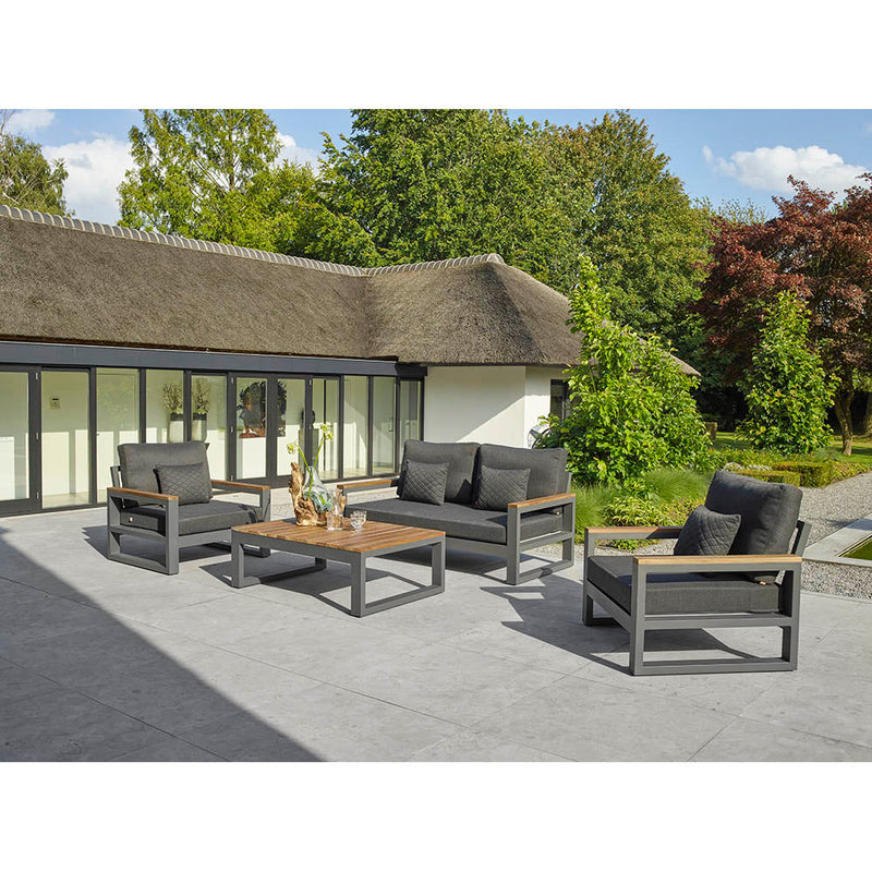 Life Soho Lounge Set - Lava Dark Grey Aluminium - All Weather Cushions