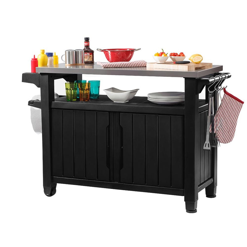 Keter Unity XL BBQ Table Double - Anthracite.