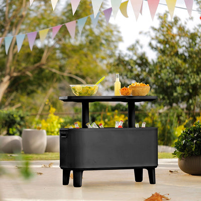 Keter Bevy Bar Cool Box Garden Table - Anthracite - 60L