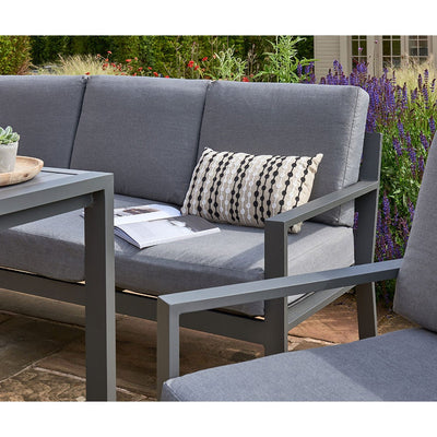 Norfolk Leisure Titchwell Aluminium 7 Seat Lounge Set with Standard Table - Dark Grey