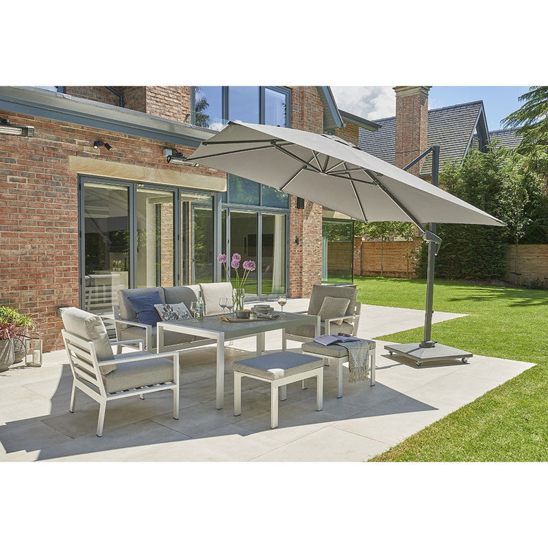 Norfolk Leisure Titchwell Aluminium 7 Seat Lounge Set with Standard Table - White