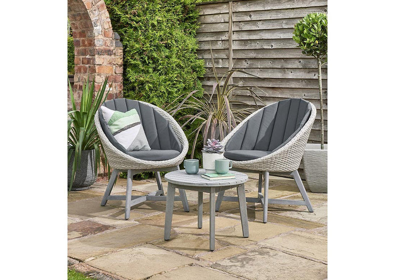 Norfolk Leisure Chedworth Curved 2 Seat Rattan Bistro Set - Grey