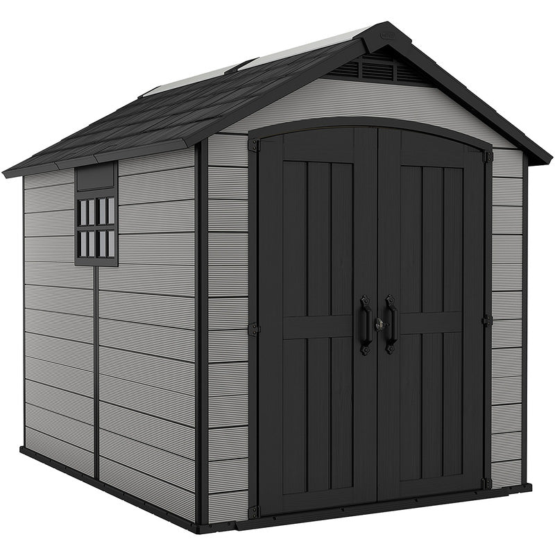 Keter Premier Apex Garden Shed 7.5ft x 9ft- Grey