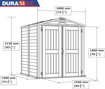 Duramax Store Mate Plus - 6ft x 6ft Plastic Garden Shed in Grey