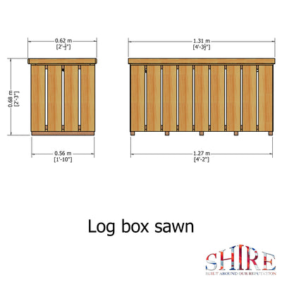 Shire Pressure 4ft x 2ft Treated Log Box - Sawn Timber