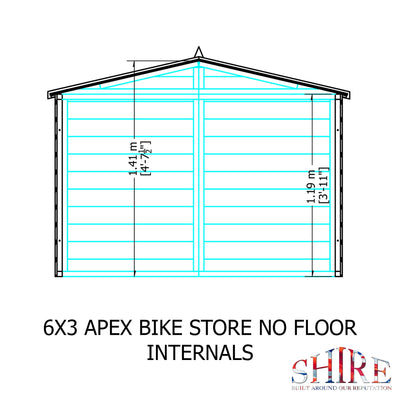 Shire Shiplap 3ft x 6ft x 4ft 8in Bike Storage - No Floor