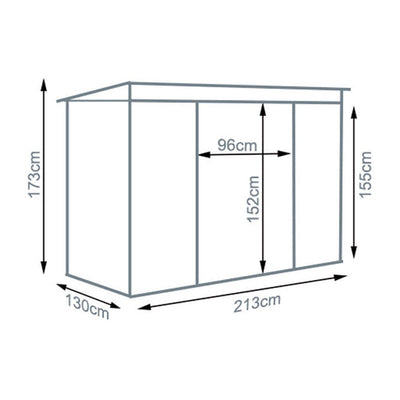 Royalcraft Ascot 1 Galvanised Steel Shed - 7ft by 4.2ft - Green