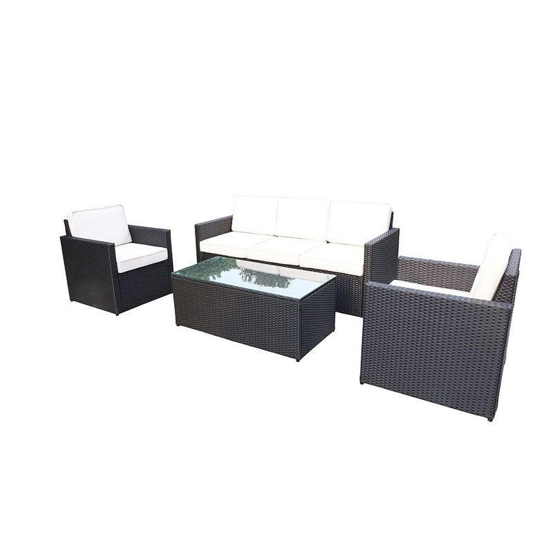 Royalcraft Berlin 5 Seat Rattan Sofa Lounge Set - Black