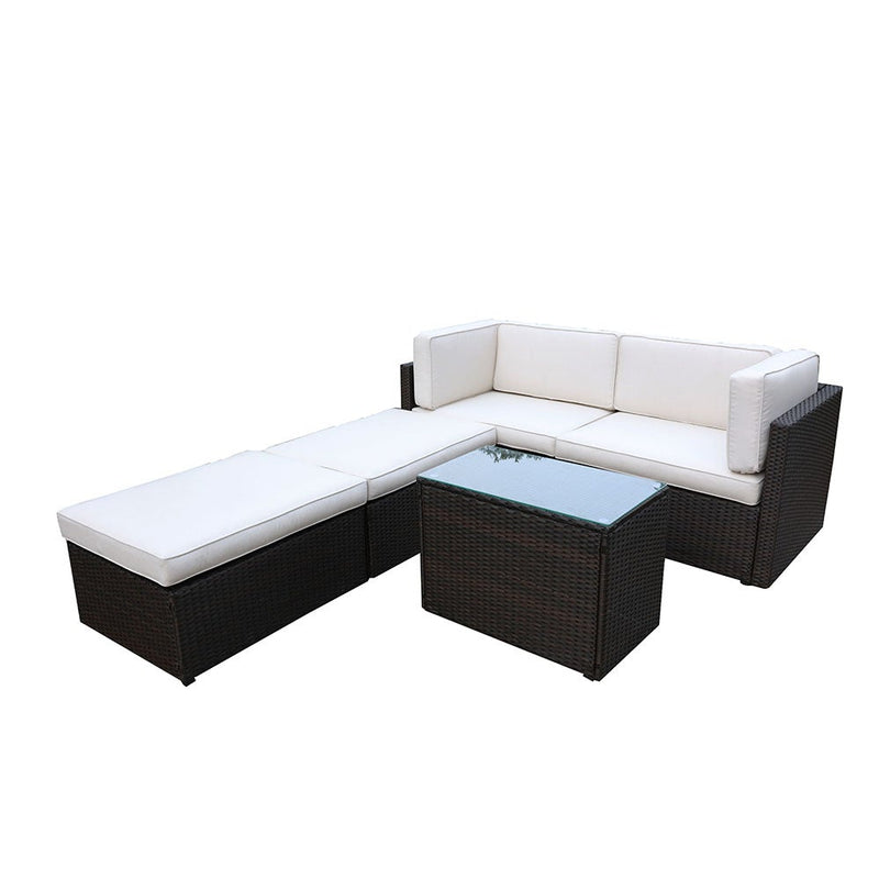 Royalcraft Berlin 4 Seat Rattan Sofa Relaxer Set - Brown