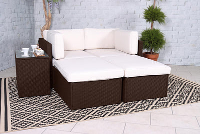 Royalcraft Berlin 4 Seat Rattan Sofa Relaxer Set - Brown