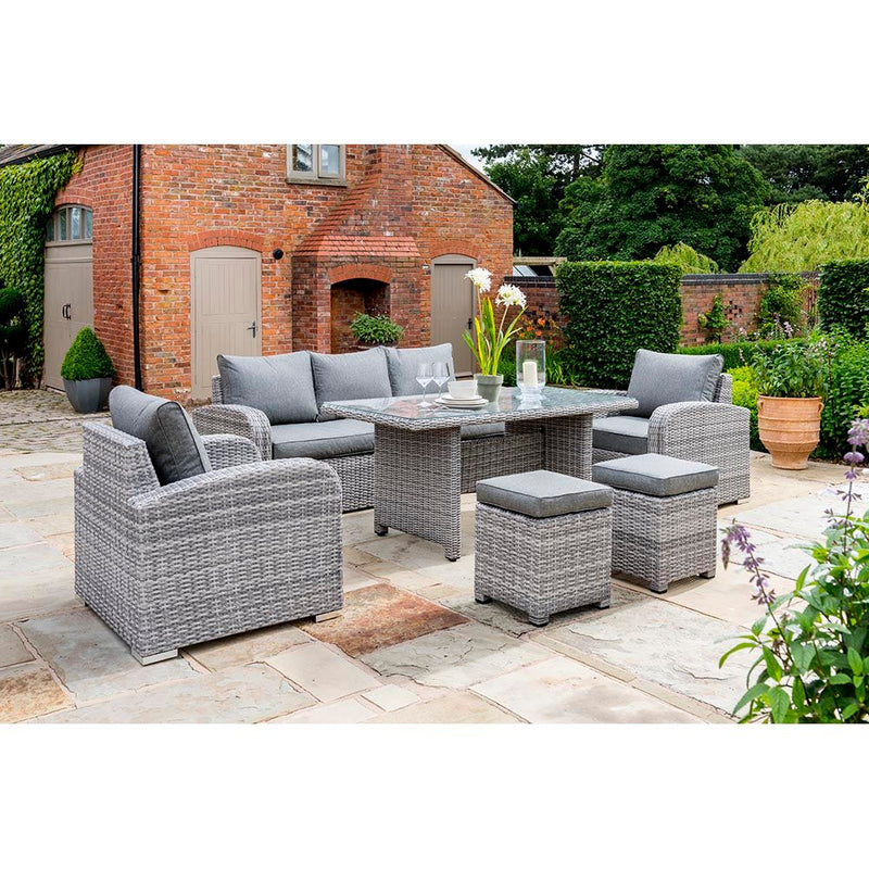 Norfolk Leisure Longbeach 7 Seat Rattan Lounge Set - Grey