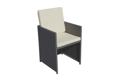 Rattan 10 Seat Cube Set - Grey - Cannes Range