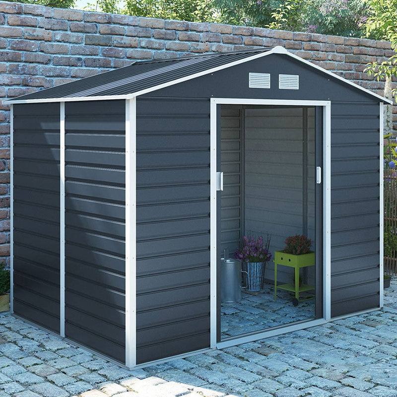 Royalcraft Cambridge 3 Galvanised Steel Shed - 9.1ft by 10.5ft - Grey