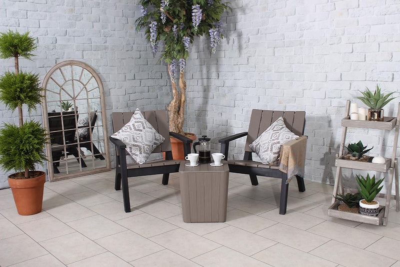 Royalcraft Faro 2 Seat Bistro Set - Wood Grain Effect