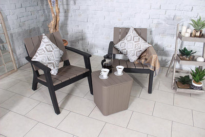 Royalcraft Faro 2 Seat Bistro Set - Wood Grain Effect