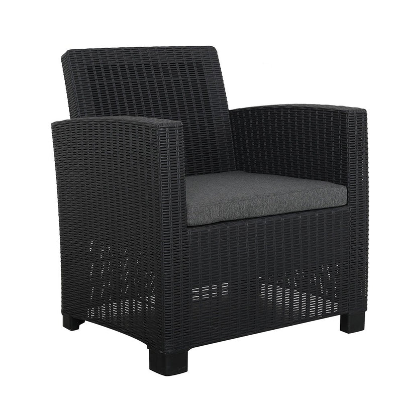 Royalcraft Faro 4 Seat Conversation Set - Black Rattan Effect