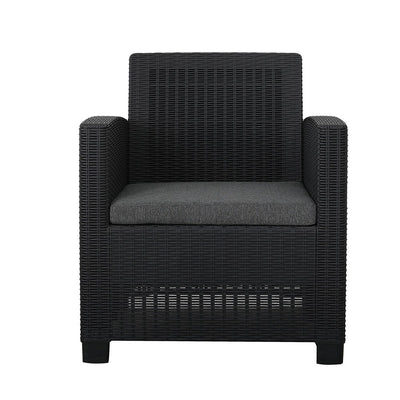 Royalcraft Faro 4 Seat Conversation Set - Black Rattan Effect