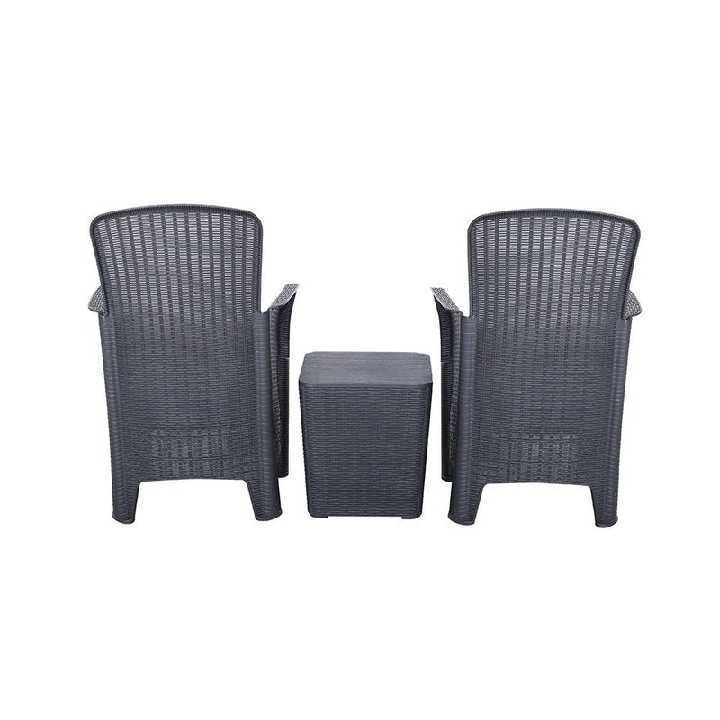 Royalcraft Faro 2 Seat Bistro Set - Black Rattan Effect