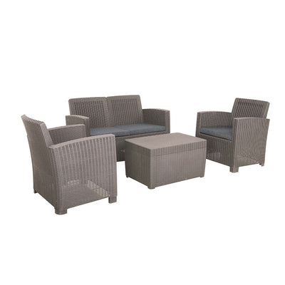 Royalcraft Faro 4 Seat Conversation Set - Grey Rattan Effect