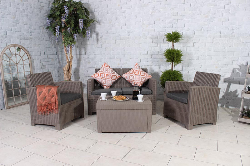 Royalcraft Faro 4 Seat Conversation Set - Grey Rattan Effect