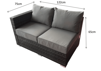 Rattan Corner Dining Sofa Set  - Charcoal Grey - Grassholme Range