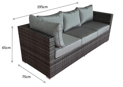 Rattan Corner Dining Sofa Set  - Natural Brown - Grassholme Range