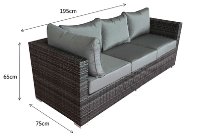 Rattan Corner Dining Sofa Set  - Charcoal Grey - Grassholme Range