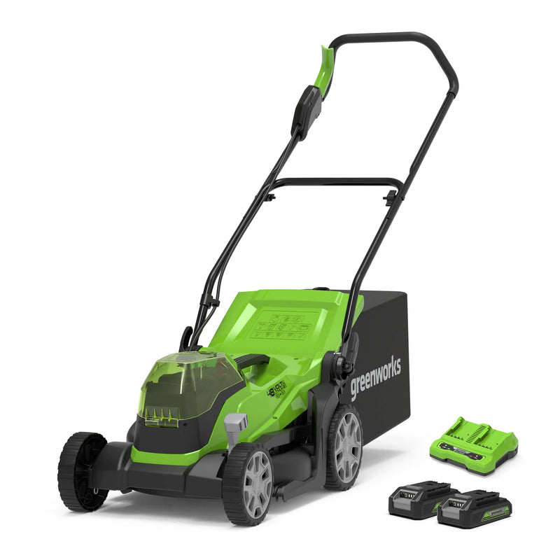 Greenworks 48V 36cm Cordless Lawnmower (2 x 2AH Battery & 2A Twin Charger)