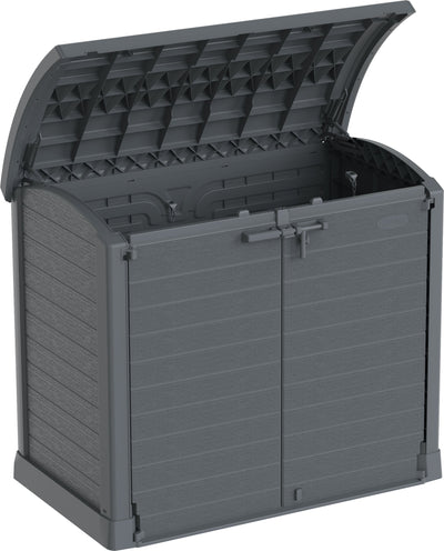 Duramax StoreAway Cedargrain Plastic Garden Storage Box - 1200L Arc Lid - Grey