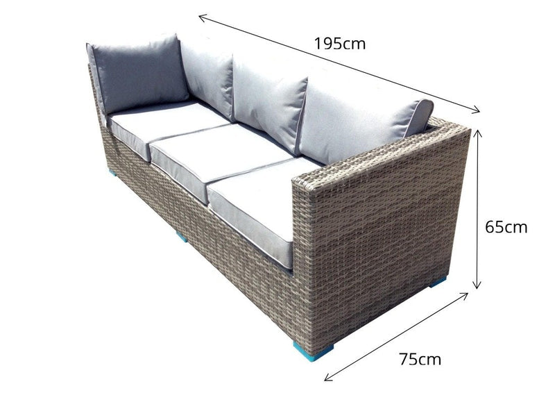 Rattan Corner Sofa Set  - Natural Brown - Grassholme Range