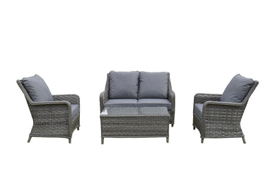 Rattan 2 Seater Sofa Set with 2 Armchairs and Coffee Table-Mia Range