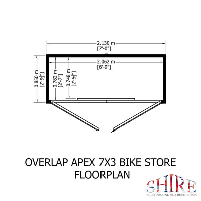 Shire Overlap 7ft x 3ft Apex Bike Store