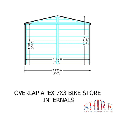 Shire Overlap 7ft x 3ft Apex Bike Store