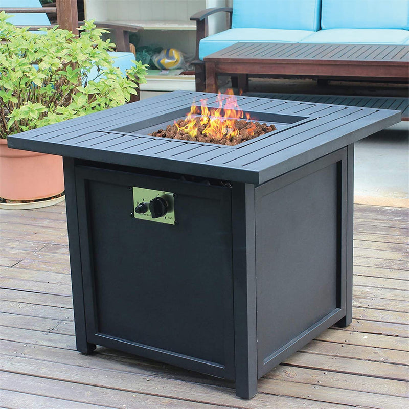 Emberwood Penryn Gas Fire Pit Table - Black