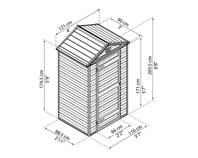 Palram Canopia Skylight 4 ft. x 3 ft. Shed Kit - Dark Grey