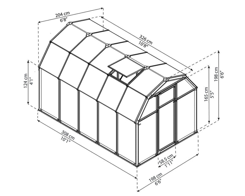 Palram Canopia Eco Grow 6 ft. x 10 ft. Greenhouse - Green