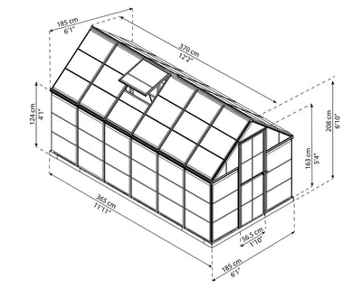 Palram Canopia Harmony 6 ft. x 12 ft. Greenhouse - Green