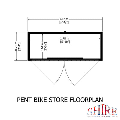 Shire Shiplap 2ft 6 x 6ft Pent Bike Store (no floor)