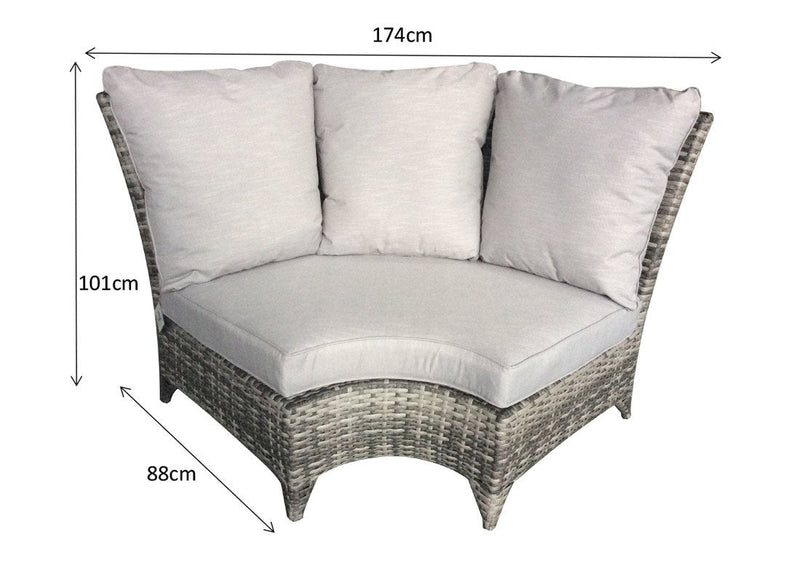 Rattan Corner Dining Sofa Set - Grey - Sarah Range