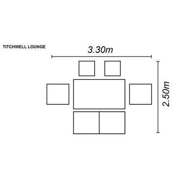 Norfolk Leisure Titchwell Aluminium 7 Seat Lounge Set with Standard Table - Dark Grey