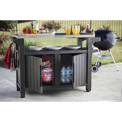 Keter Unity XL BBQ Table Double - Anthracite.