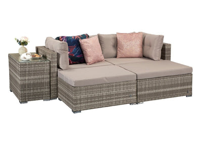 Rattan Luxury Sofa Set  - Light Grey - Holywell Range