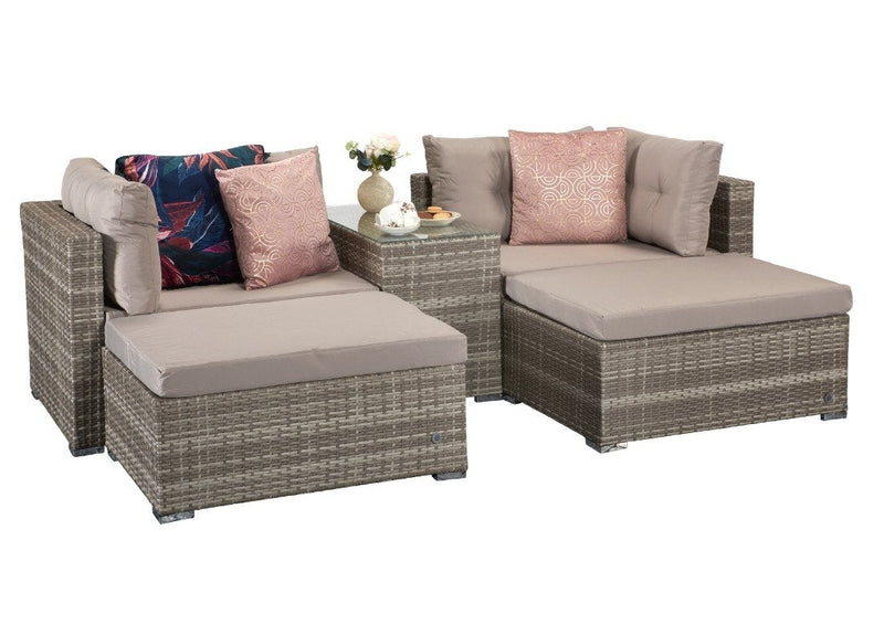 Rattan Luxury Sofa Set  - Light Grey - Holywell Range