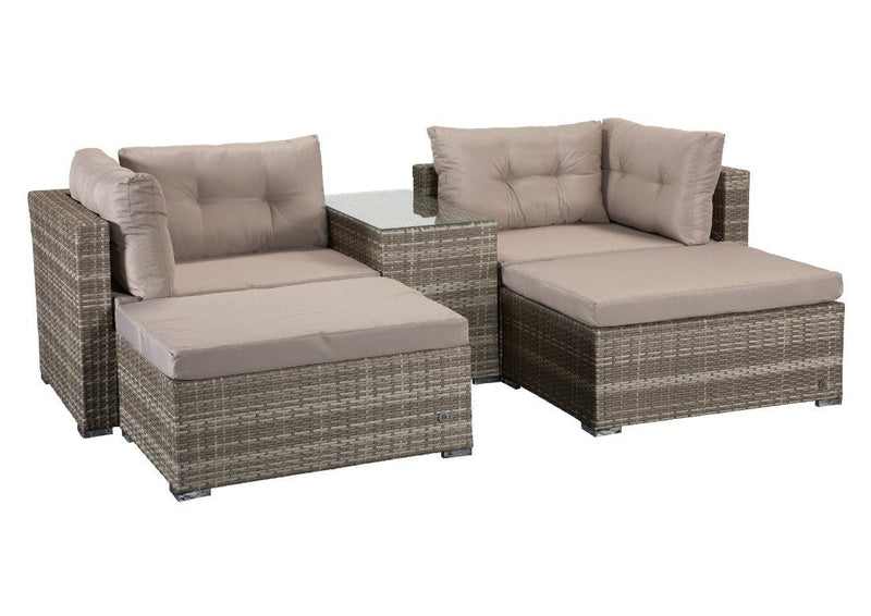 Rattan Luxury Sofa Set  - Light Grey - Holywell Range