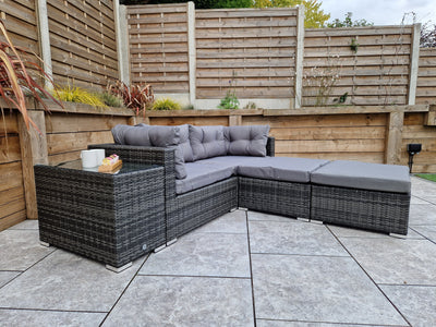 Rattan Luxury Sofa Set  - Dark Grey - Holywell Range